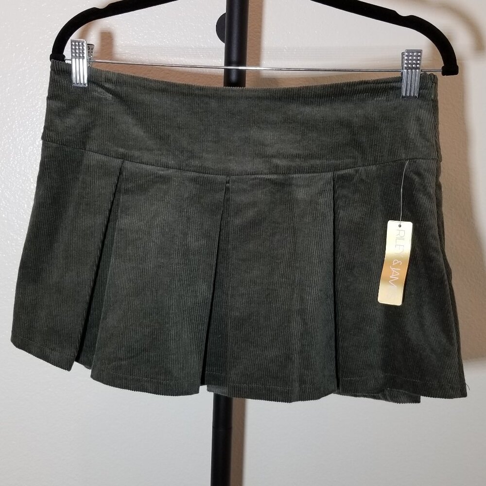 Riley & James Womens Medium Olive Green Skort Pleated Mini School Girl Retro NWT